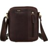 STYLOVÁ TMAVĚ HNĚDÁ PÁNSKÁ KOŽENÁ TAŠKA PŘES RAMENO PETERSON (Velikost ONE SIZE)