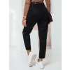 ČERNÉ DÁMSKÉ ROVNÉ KALHOTY S PÁSKEM LEOCINCIN (Velikost ONE SIZE)