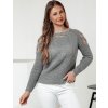 SVĚTLE ŠEDÝ DÁMSKÝ SVETR S PRŮSTŘIHY SLITARIA (Velikost ONE SIZE)