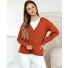 CIHLOVÝ DÁMSKÝ SVETR NA KNOFLÍKY CHICLINE (Velikost ONE SIZE)