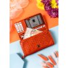 ROVICKY ELEGANTNÍ DÁMSKÁ ORANŽOVÁ PENĚŽENKA S 3D TEXTUROU V303 (Velikost ONE SIZE)