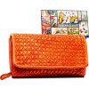 ROVICKY ELEGANTNÍ DÁMSKÁ ORANŽOVÁ PENĚŽENKA S 3D TEXTUROU V303 (Velikost ONE SIZE)