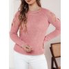 SVĚTLE RŮŽOVÝ DÁMSKÝ SVETR S PRŮSTŘIHY SLITARIA (Velikost ONE SIZE)