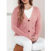 SVĚTLE RŮŽOVÝ DÁMSKÝ SVETR NA KNOFLÍKY KNITVIA (Velikost ONE SIZE)