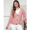 SVĚTLE RŮŽOVÝ DÁMSKÝ SVETR NA KNOFLÍKY KNITVIA (Velikost ONE SIZE)