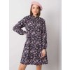 (VEL. XL) TMAVĚ MODRÉ DÁMSKÉ VZOROVANÉ ŠATY (Velikost XL)
