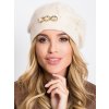 (VEL. ONE SIZE) ZDOBENÝ DÁMSKÝ SVĚTLE-BÉŽOVÝ BARET (Velikost ONE SIZE)