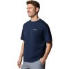 TMAVĚ MODRÉ PÁNSKÉ TRIČKO S POTISKEM COLUMBIA CEDAR TRAIL BACK GRAPHIC TEE (Velikost L)