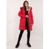 (VEL. M) ČERVENÁ ZIMNÍ BUNDA S PATENTKAMI NA BOCÍCH (Velikost M)