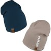 DĚTSKÁ OBOUSTRANNÁ ČEPICE S POTISKEM AJS (Velikost 52-54 cm, Barva modro-černá)
