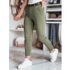 KHAKI DÁMSKÉ SLIM FIT KALHOTY S VYSOKÝM PASEM (Velikost M)