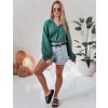TMAVĚ ZELENÁ OVERSIZE DÁMSKÁ MUŠELÍNOVÁ KOŠILE MUSLINEA (Velikost ONE SIZE)