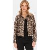 KRÁTKÁ DÁMSKÁ PŘECHODOVÁ BUNDA S LEOPARDÍM VZOREM (Velikost S)