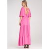 RŮŽOVÉ MAXI ŠATY SE ZAVAZOVÁNÍM NA ZÁDECH (Velikost ONE SIZE)