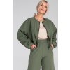 OLIVOVĚ ZELENÝ LEHKÝ DÁMSKÝ KRÁTKÝ BOMBER (Velikost S/M)