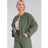 OLIVOVĚ ZELENÝ LEHKÝ DÁMSKÝ KRÁTKÝ BOMBER (Velikost S/M)