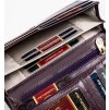 PETERSON TMAVĚ FIALOVÁ LESKLÁ DÁMSKÁ KOŽENÁ PENĚŽENKA Y626 (Velikost ONE SIZE)