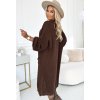 ČOKOLÁDOVĚ HNĚDÝ DÁMSKÝ PLETENÝ DLOUHÝ KARDIGAN (Velikost ONE SIZE)