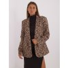 (VEL. ONE SIZE) ČERNO-BÉŽOVÉ OVERSIZE SAKO S LEOPARDÍM VZOREM (Velikost ONE SIZE)