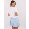 BÍLO-MODRÝ DÁMSKÝ SET TRIČKA A PLISOVANÉ SUKNĚ SE VŠITÝMI ŠORTKAMI (Velikost ONE SIZE)