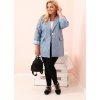 SVĚTLE MODRÁ DÁMSKÁ PLUS SIZE PŘECHODOVÁ BUNDA S PROŠÍVÁNÍM (Velikost ONE SIZE)
