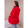 ELEGANTNÍ DÁMSKÝ ČERVENÝ BLEJZR BEZ ZAPÍNÁNÍ (Velikost ONE SIZE)