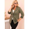 KHAKI DÁMSKÝ VISKÓZOVÝ PLUS SIZE BLEJZR S KLASICKÝM LÍMCEM (Velikost ONE SIZE)