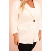 SMETANOVÝ DÁMSKÝ VISKÓZOVÝ PLUS SIZE BLEJZR S KLASICKÝM LÍMCEM (Velikost ONE SIZE)