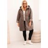 CAPPUCCINO DÁMSKÁ PLUS SIZE PROŠÍVANÁ BUNDA S KAPUCÍ (Velikost ONE SIZE)