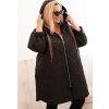 ČERNÁ DÁMSKÁ PLUS SIZE PROŠÍVANÁ BUNDA S KAPUCÍ (Velikost ONE SIZE)