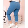SVĚTLE MODRÉ DÁMSKÉ PLUS SIZE DŽÍNY S ELASTICKÝM PASEM (Velikost XL)