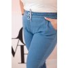 SVĚTLE MODRÉ DÁMSKÉ PLUS SIZE DŽÍNY S ELASTICKÝM PASEM (Velikost XL)
