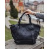 MARCO MAZZINI ČERNÁ DÁMSKÁ KOŽENÁ SHOPPER KABELKA (Velikost ONE SIZE)