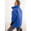 MODRÁ DÁMSKÁ PROŠÍVANÁ BUNDA SE STOJÁČKEM A ELASTICKÝMI MANŽETAMI (Velikost ONE SIZE)