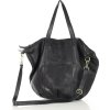 MARCO MAZZINI ČERNÁ KOŽENÁ SHOPPER BAG S PLETENOU VSADKOU (Velikost ONE SIZE)
