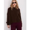 TMAVĚ HNĚDÝ DÁMSKÝ TEPLÝ OVERSIZE SVETR (Velikost ONE SIZE)