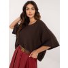 HNĚDÝ DÁMSKÝ OVERSIZE SVETR S KRÁTKÝM RUKÁVEM (Velikost ONE SIZE)