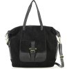VELKÁ ČERNÁ SEMIŠOVÁ SHOPPER KABELKA S KAPSOU MARCO MAZZINI (Velikost ONE SIZE)