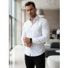 PÁNSKÁ KOŠILE SLIM FIT SE VZOREM BÍLÁ (Velikost M)