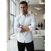 PÁNSKÁ KOŠILE SLIM FIT SE VZOREM BÍLÁ (Velikost M)