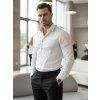 PÁNSKÁ KOŠILE SLIM FIT SE VZOREM BÍLÁ (Velikost M)