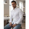 PÁNSKÁ KOŠILE SLIM FIT SE VZOREM BÍLÁ (Velikost M)