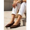 DÁMSKÉ SEMIŠOVÉ SLINGBACK BALERÍNY HNĚDÉ (Velikost 38)