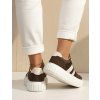 DÁMSKÉ KOŽENÉ SNEAKERSY NA VYSOKÉ PLATFORMĚ HNĚDÉ (Velikost 38)