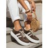 DÁMSKÉ KOŽENÉ SNEAKERSY NA VYSOKÉ PLATFORMĚ HNĚDÉ (Velikost 38)