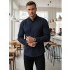 PÁNSKÁ SLIM FIT KOŠILE SE VZOREM TMAVĚ MODRÁ (Velikost M)