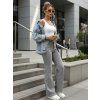 DÁMSKÉ JEANS S VYSOKÝM PASEM ŠEDÉ (Velikost 34)