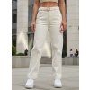 DÁMSKÉ REGULAR FIT JEANS S VYSOKÝM PASEM A PÁSKEM KRÉMOVÉ (Velikost S)