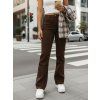DÁMSKÉ JEANS S VYSOKÝM PASEM HNĚDÉ (Velikost 34)