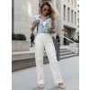 DÁMSKÉ WIDE LEG JEANS S VYSOKÝM PASEM KRÉMOVÉ (Velikost 34)